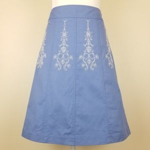 Ann Taylor Embroidered A-line Skirt